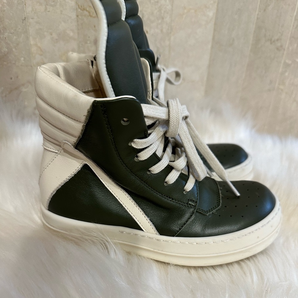 Kids Rick Owens Green Geobaskets Sneakers
